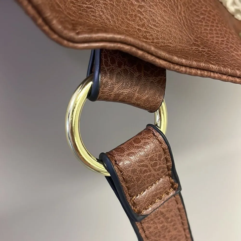 Marc Fisher  Brown Zip Code Buckle Saddle Handbag - Image 13