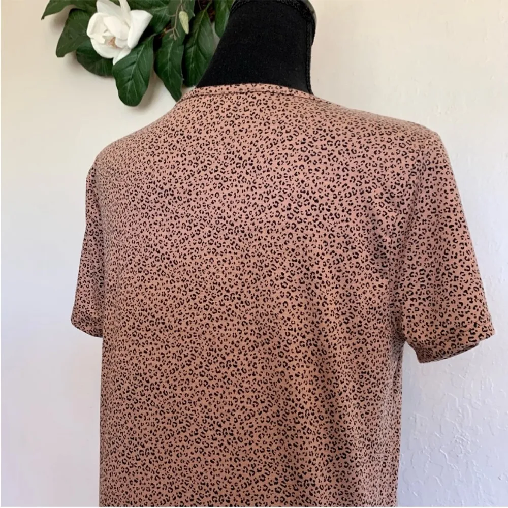 Gaze Cheetah Animal Print Short Sleeve Peplum Top S Brown - Image 10