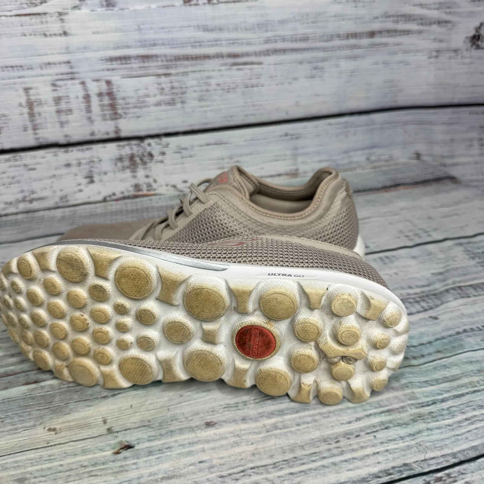 Skechers GOwalk Ultra Go Taupe Mesh Walking Shoes 8.5 - Image 6