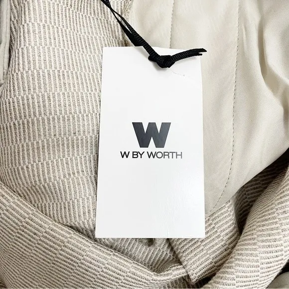 NWT W by Worth Linen Cotton Bermuda Shorts Off White Tan Tumbleweed Size 6 NEW - Image 11