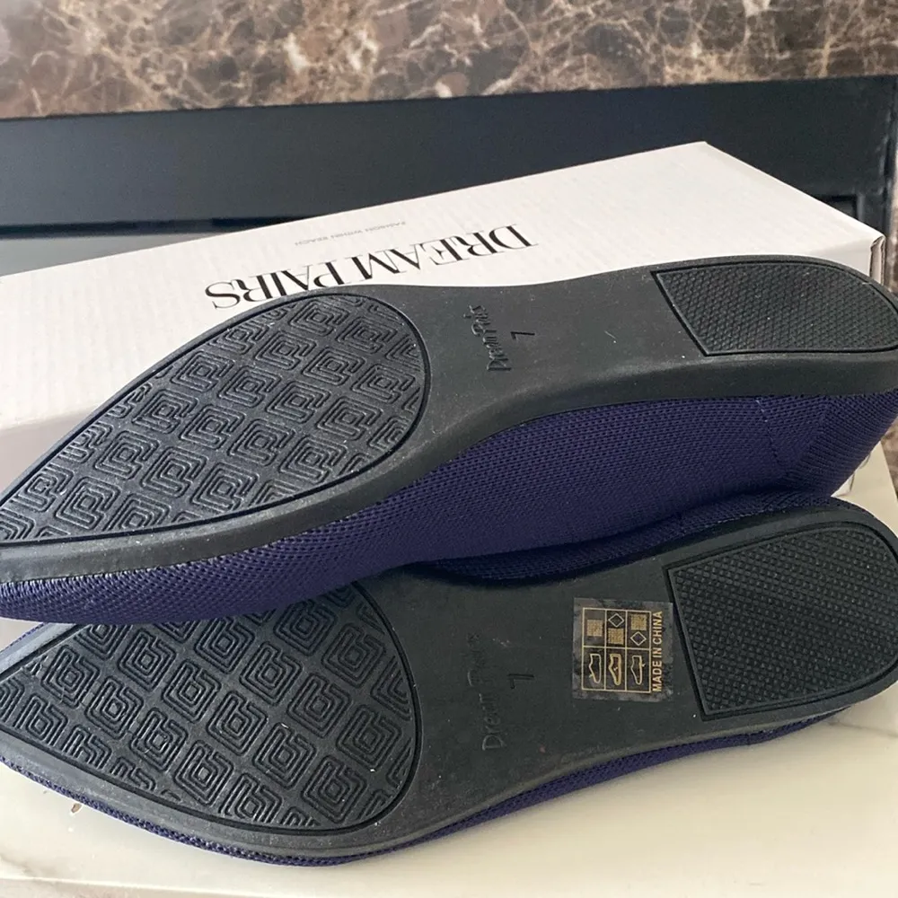 DreamPairs Women's Casual navy blue flat Ballet Comfort Soft Slip ons size 7 - Image 4