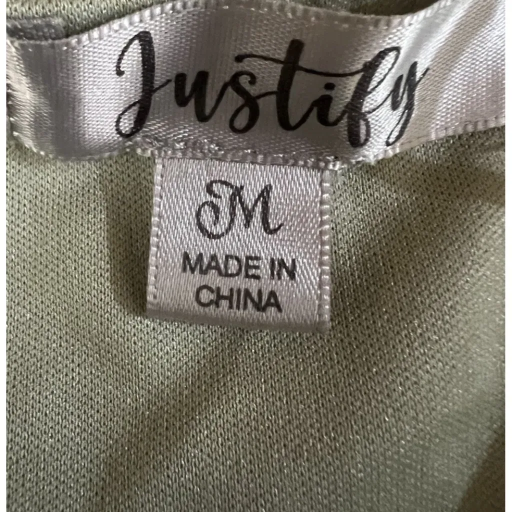 NWT ~ Justify ~  Slip Style Spaghetti Mini Dress Size Medium~ Sage Green - Image 5