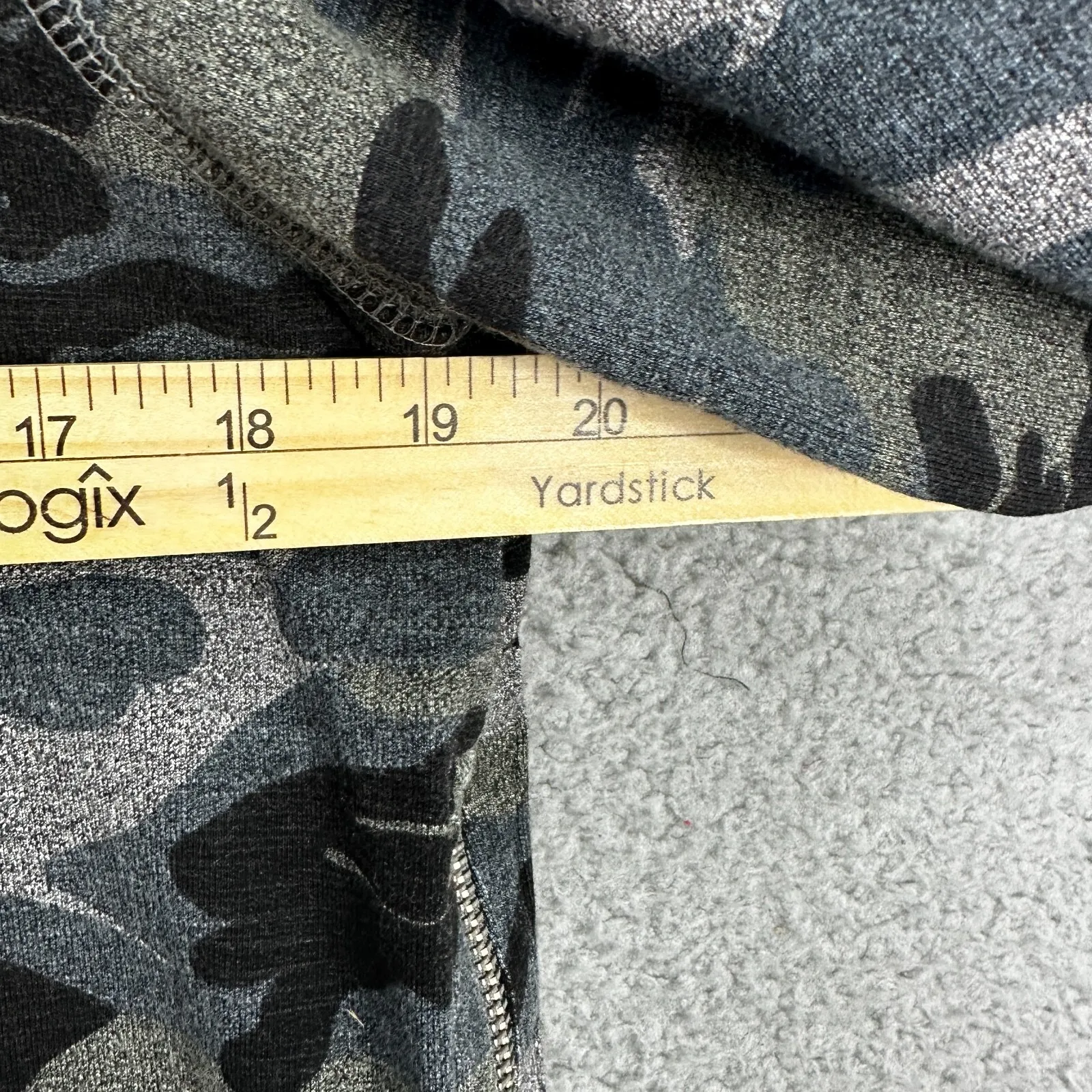 Sundry Sweatshirt 0 Grey Camo Knit Zip Side Streetwear Casual Chic Lounge Top - Image 5