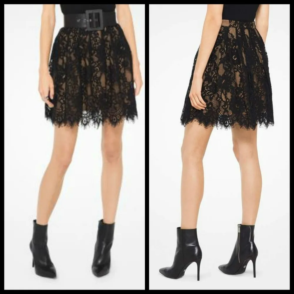 💕MICHAEL KORS💕 Red Merlot Scallop Lace Skirt - Image 6