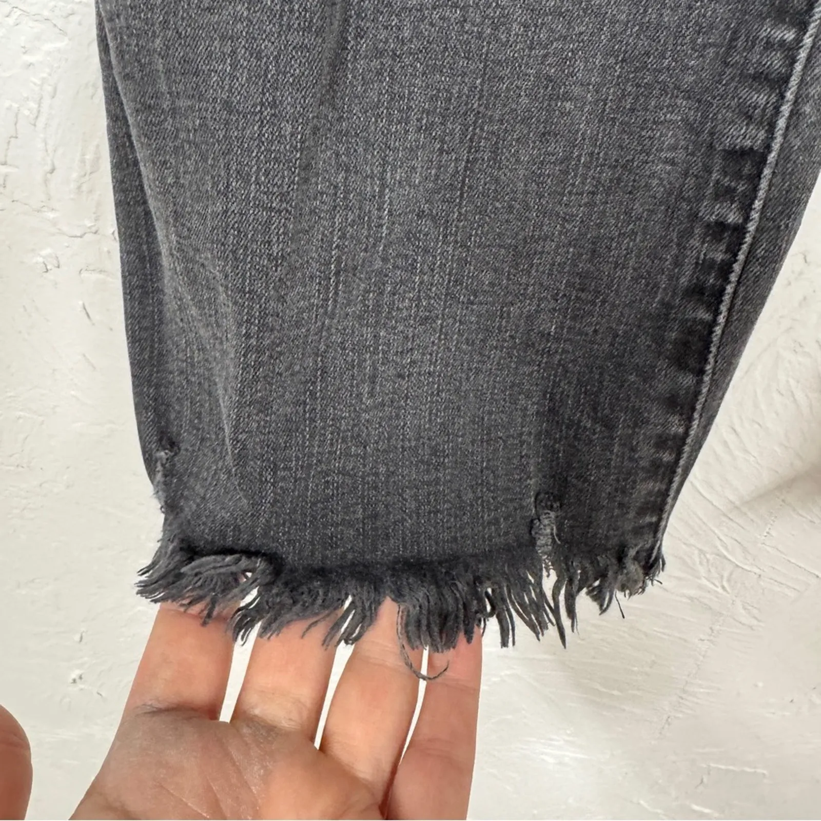 Madewell Black Cali Demi Boot Cut Jeans Womens 24 Raw Hem High Rise Casual Ankle - Image 5