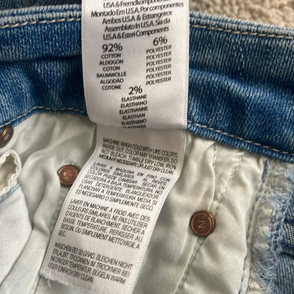 MOTHER Looker Ankle Fray Skinny Jeans After All These Years 25 Blue - Image 6