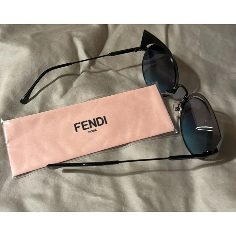 Fendi 53mm Cat Eye Sunglasses Blue - Image 12