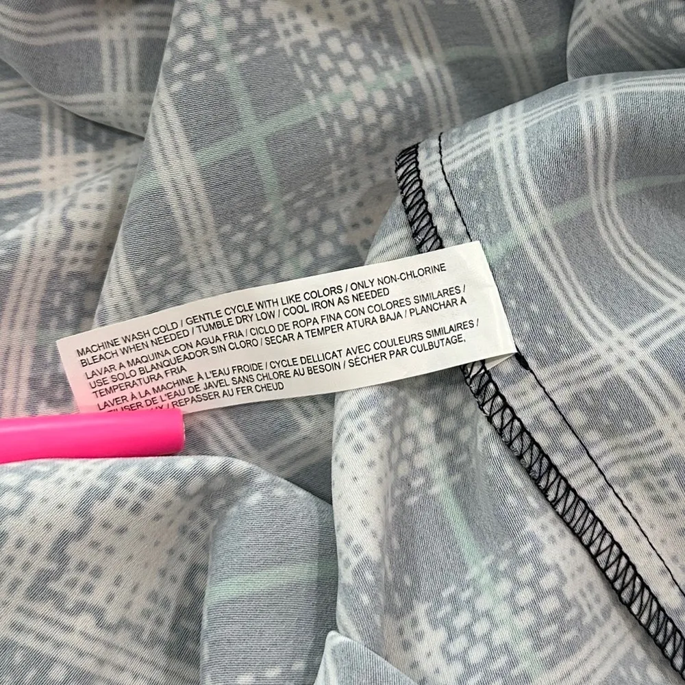 Eloquii Plaid Tie Waist Day Dress Womens Size 28 Black White Green NWT - Image 6