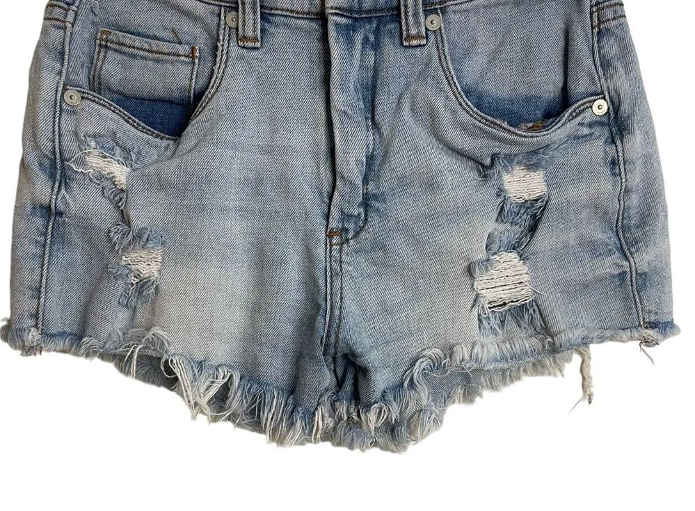 Blank NYC Wedge Short Distressed Light Wash Denim Shorts - Image 2