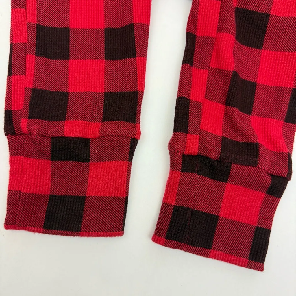 PINK Victoria’s Secret Thermal Sleep Onesie Buffalo Check Plaid Red Black - Image 7