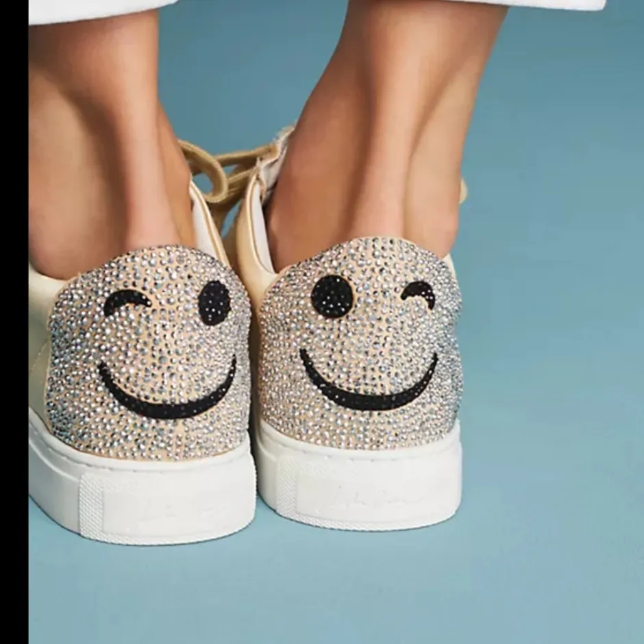 Lola Cruz embellished smiley‎ leather sneaker 36 - Image 2