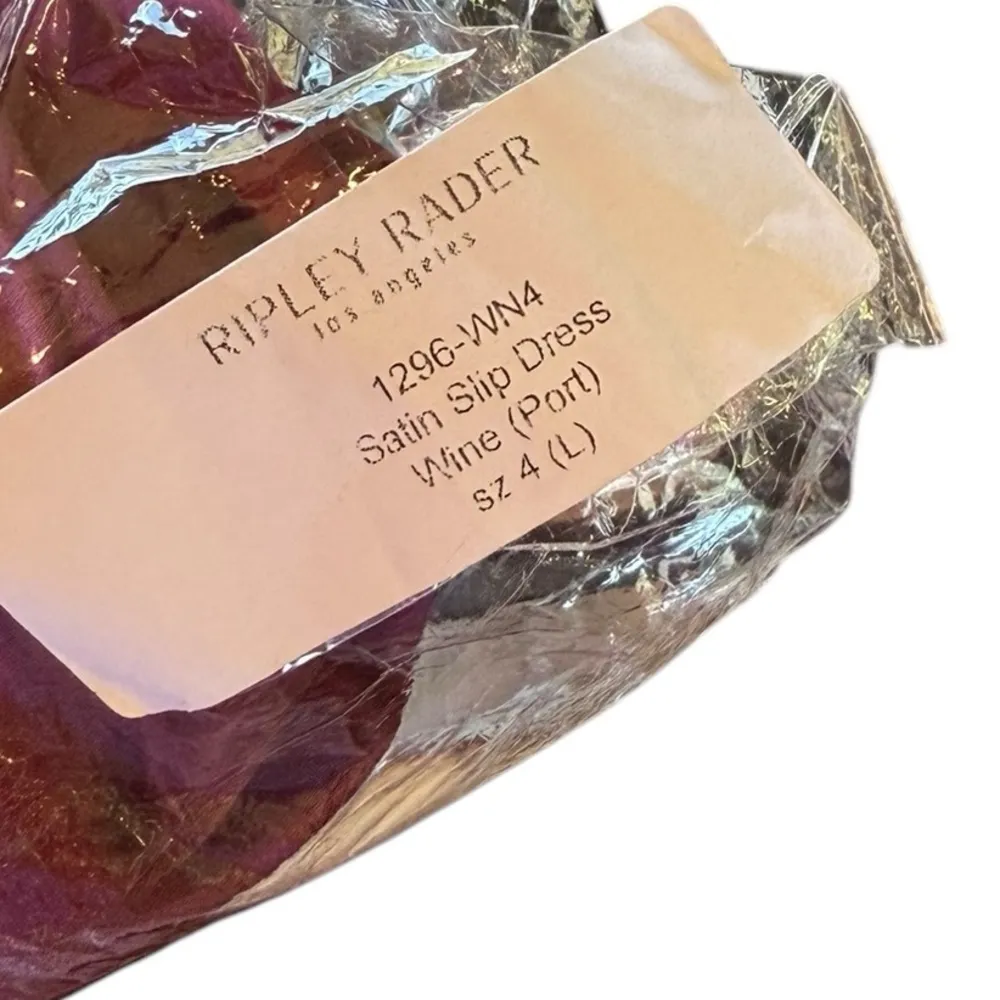 NEW Ripley Rader Wine Satin Intimate Elegant Lingerie Luxe Maxi Slip Dress Red Size L - Image 5