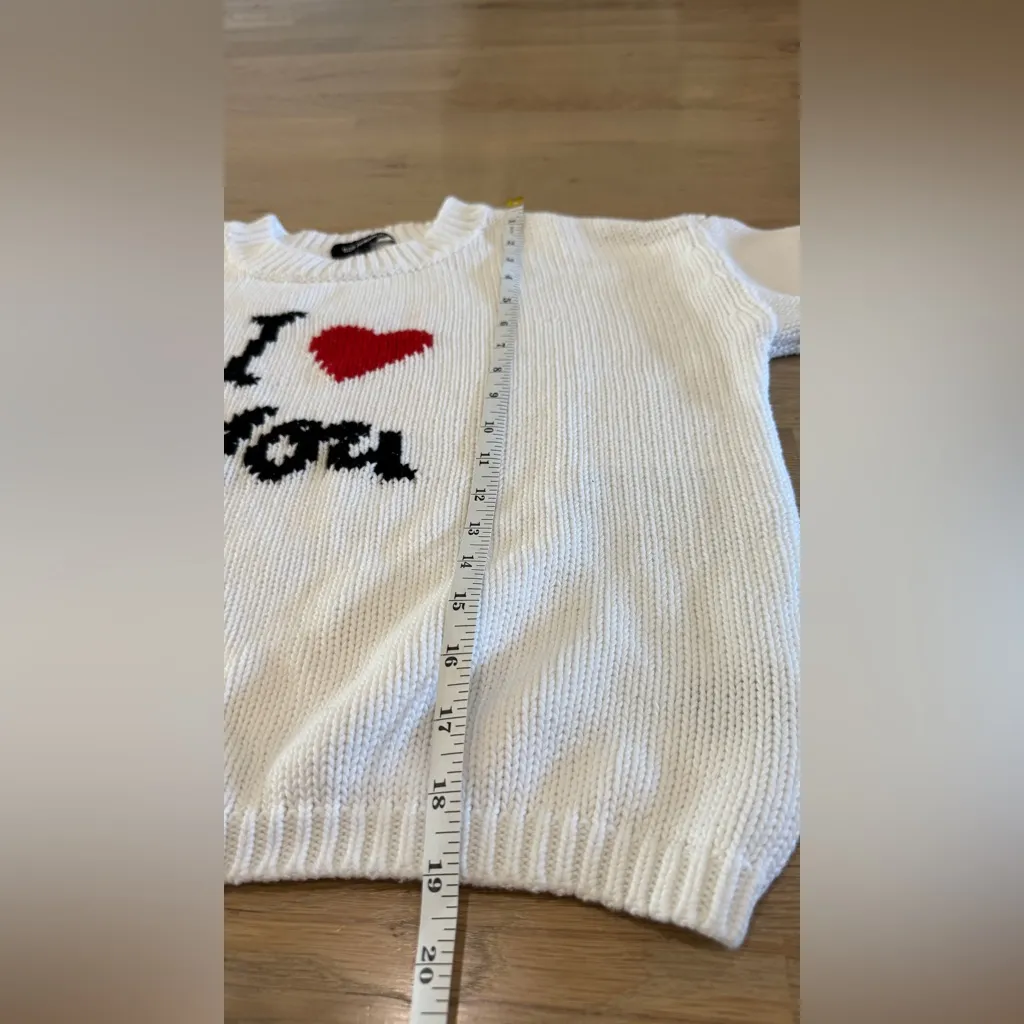 525 America ‘I heart you’ cotton sweater white size medium - Image 6