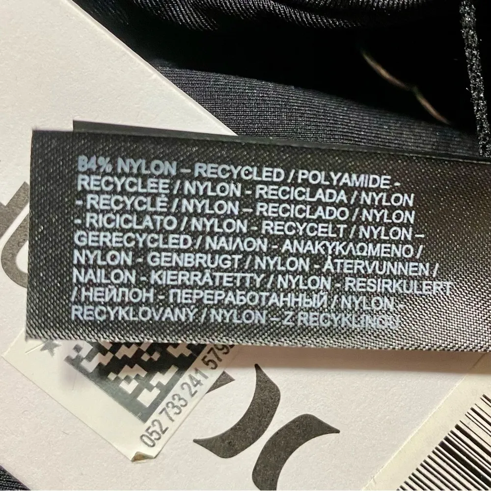 Hurley Black Bikini Top Womens Size Large NWT Adjustable Straps White Logo - Image 8