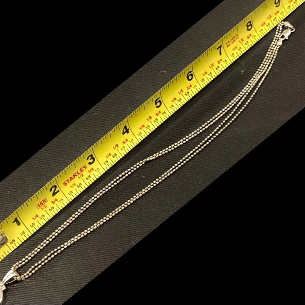 Vintage Sterling Silver and Mother of Pearl Double Strand Necklace - Image 8