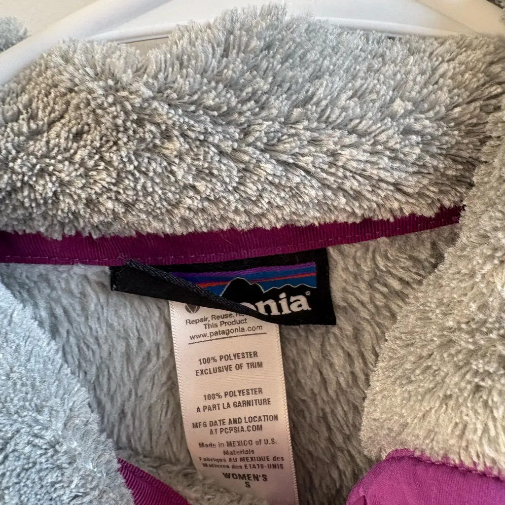 Patagonia Women’s Retool Snap-T Pullover Size Small Gray W Purple Trim - Image 3
