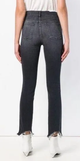 3x1 Authentic Straight Chewed Hem Crop Jeans | Elise Faded Charcoal Wash | 25 - Image 2