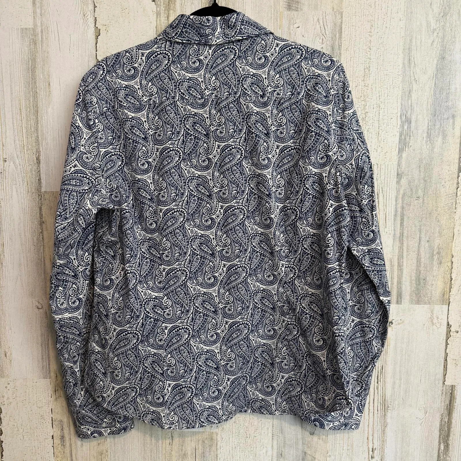 Talbots Women's Size 12 Wrinkle Resistant Paisley Print Button Down Western Boho - Image 2