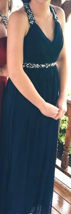 Navy Blue Sequin Prom Dress Size 6 - Image 3