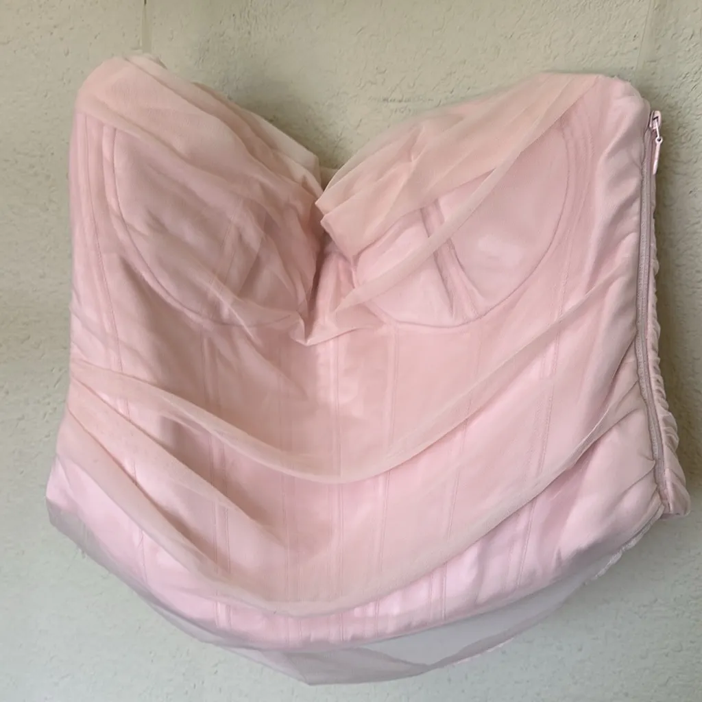 House Of CB‎ L D-DD Georgie Mesh Strapless Corset Top Ballerina Pink NWOT - Image 10