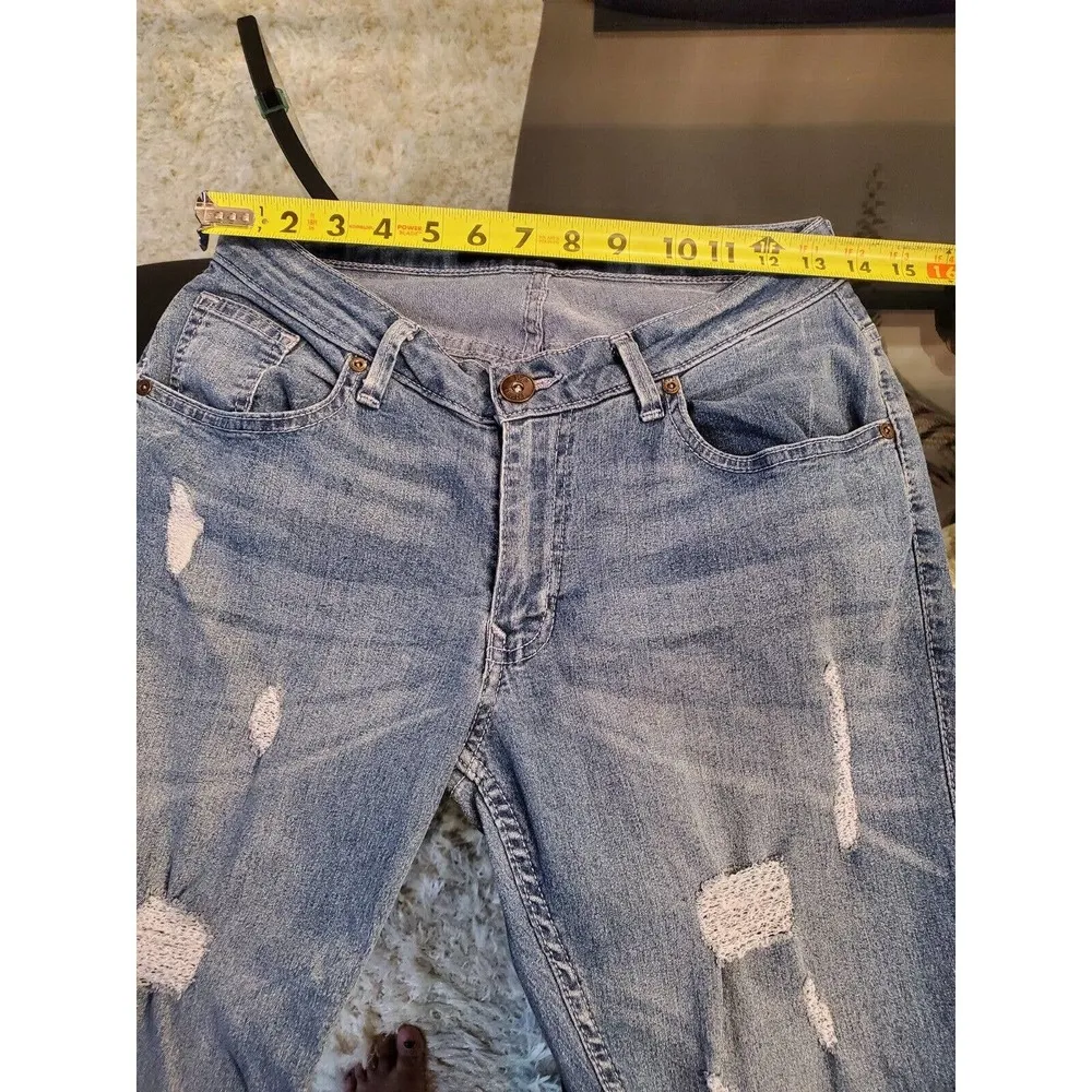 PZI Women's Blue Denim Cotton Mid Rise Straight Jeans Casual Pants Size 8 Short - Image 10