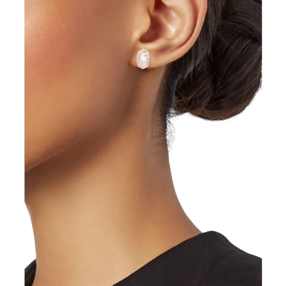 NWT! Kendra Scott Cade Silver Stud Earrings in Ivory Mother-of-Pearl - Image 5