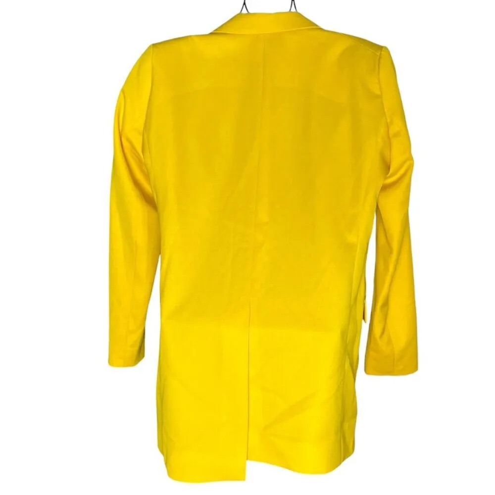 House Of Holland‎ Women's 4 Single Button Blazer Jacket Canary Yellow Bold - Image 3