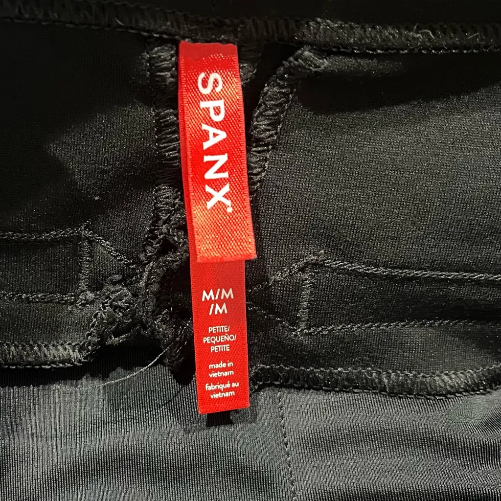 SPANX Pants Women’s Medium Cropped Black Ponte Slim Straight Pull On Stretch - Image 9