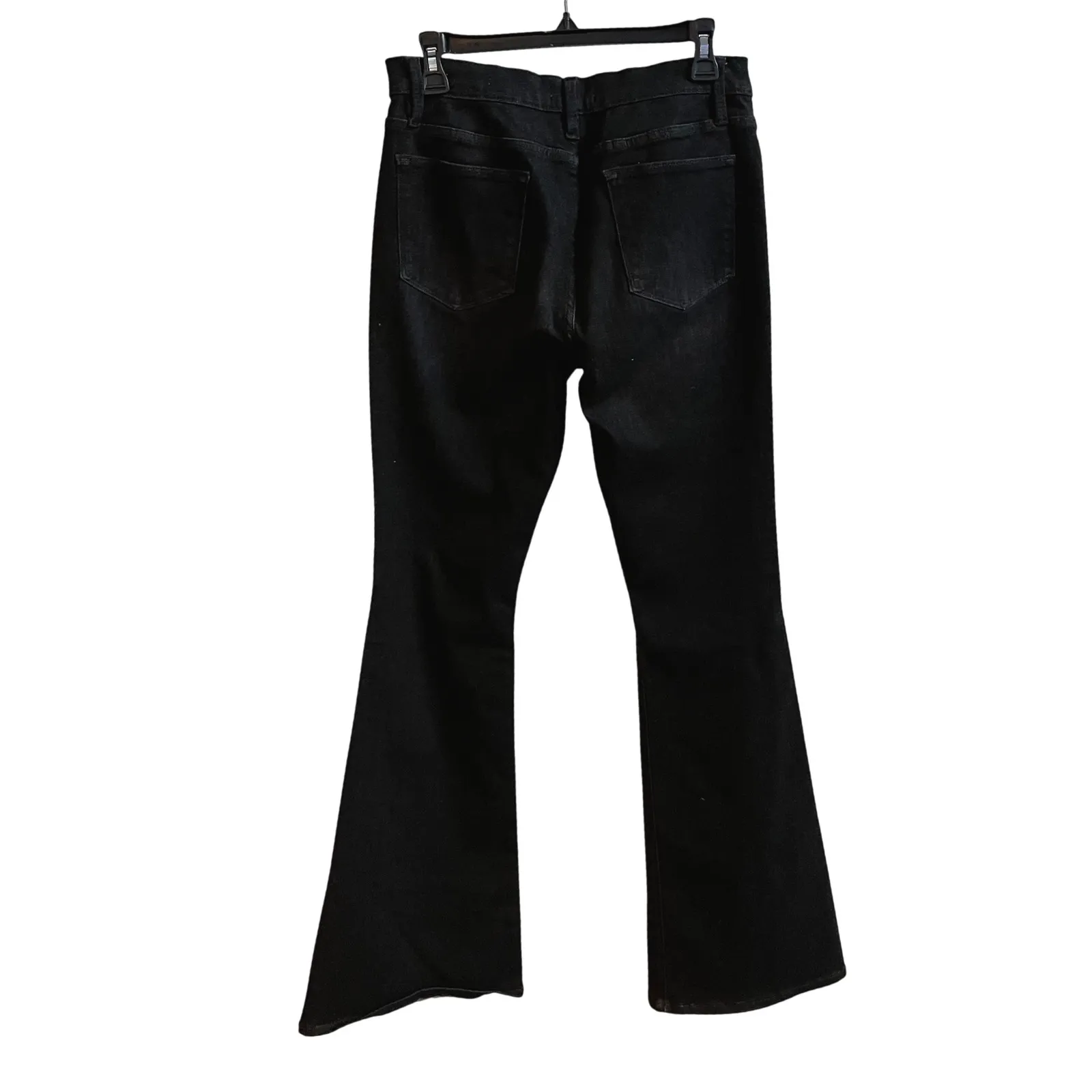 FRAME Le High Flare Jeans Black Denim Distressed Size 31 - Image 3