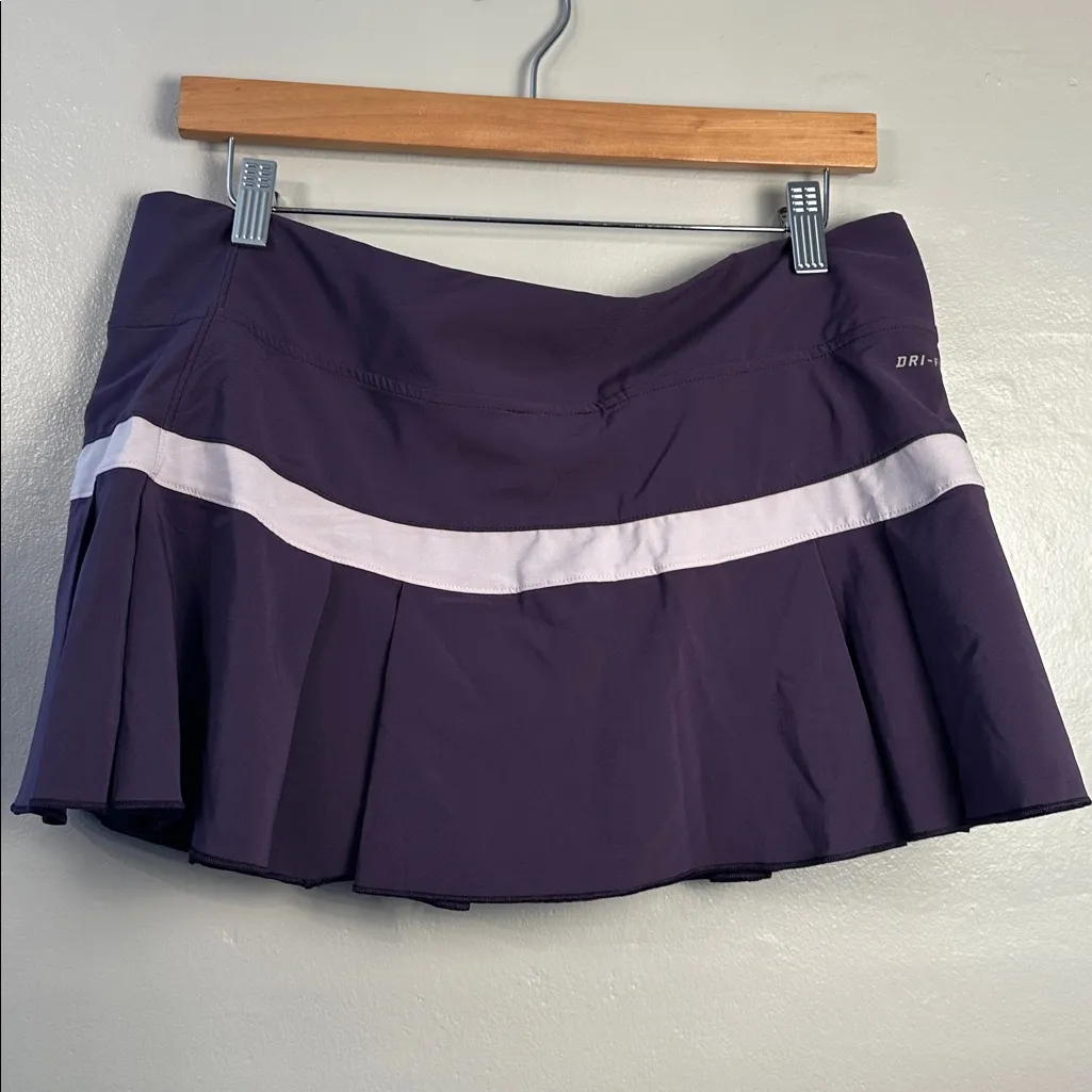 Nike Dri-Fit Pleated Tennis skirt Skort Size large Purple - Image 4