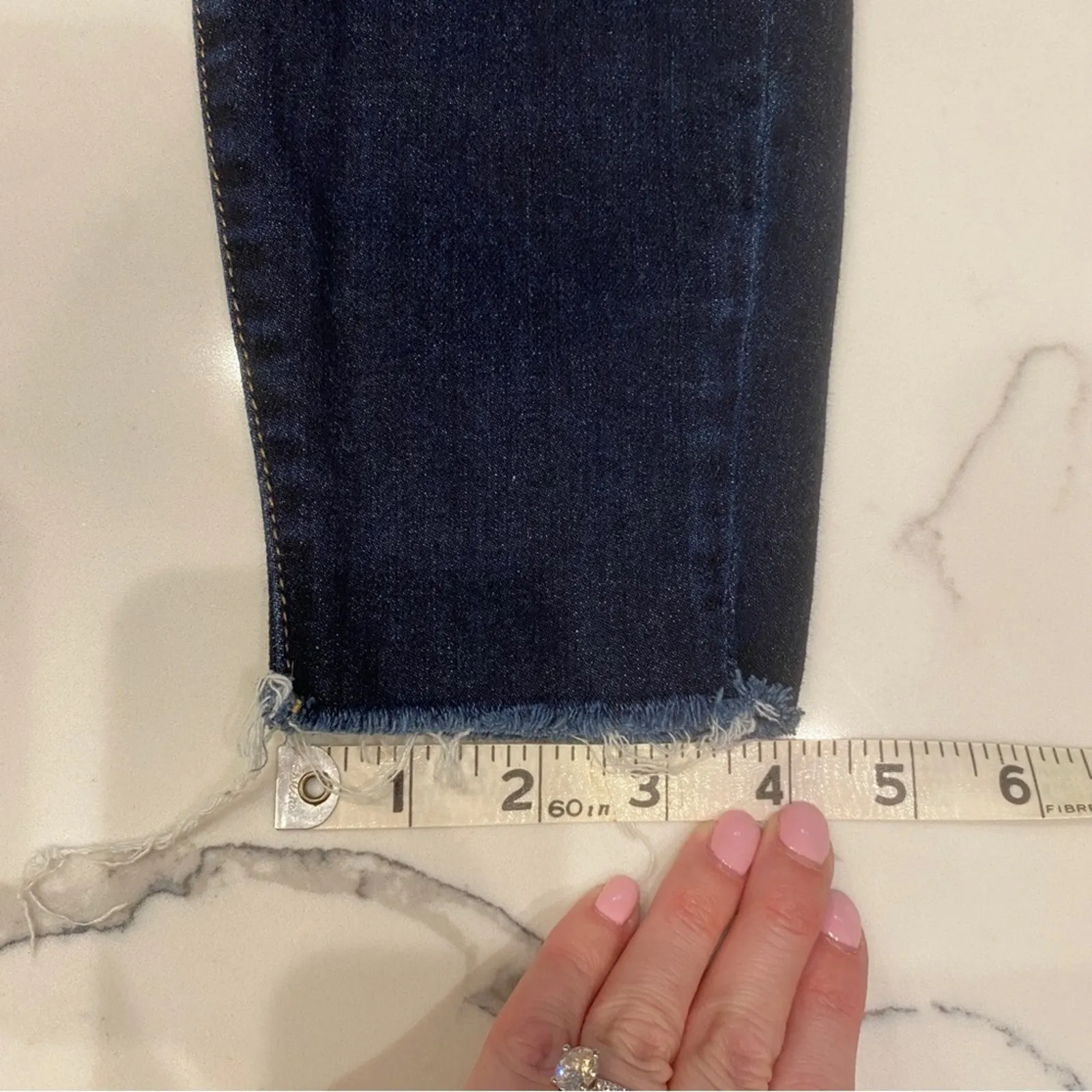 Liverpool Jeans Company The Crop Jeans Raw Edge Hem Size 2 Size 26 Dark Wash - Image 15