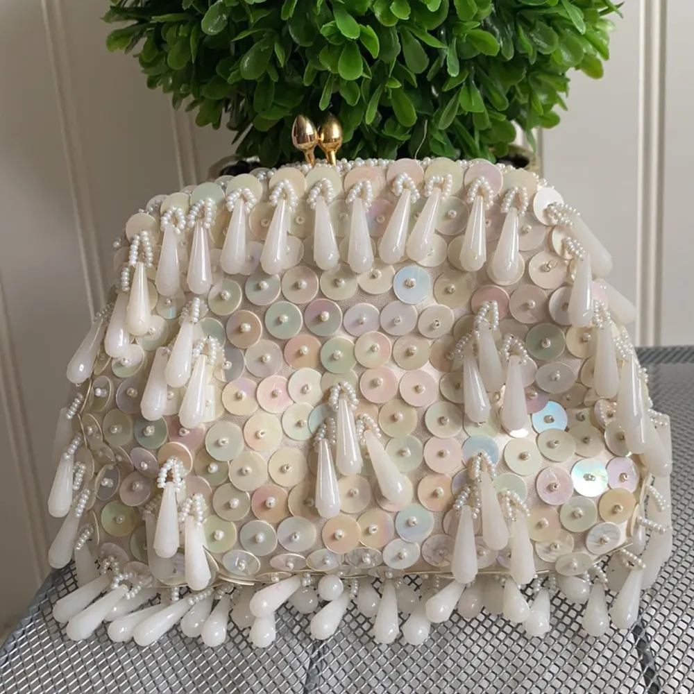 New women’s Formal vintage retro beaded rare unique small clutch bag - Image 3