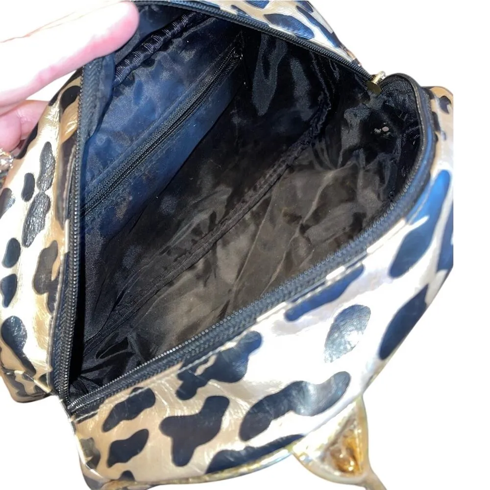 Betsey Johnson Betsyville Metallic Animal Print Satchel with Mirror - Image 4