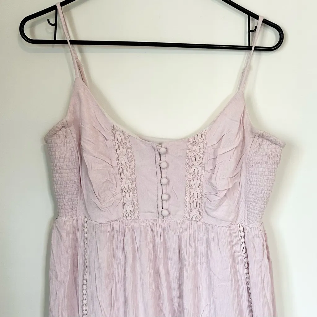 Motherhood Maternity Pink Lace Tank Maxi Dress - Size: Small - Image 3