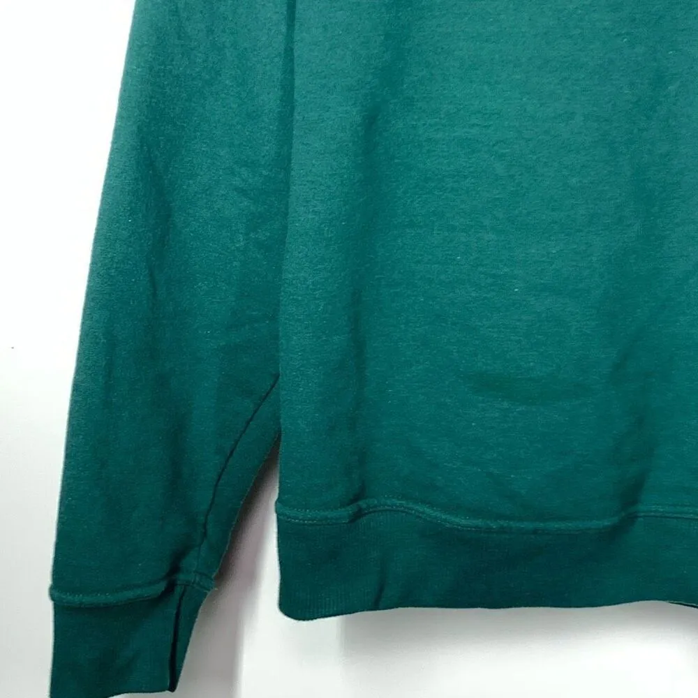 Champion Women's Script Logo Powerblend Crewneck Sweatshirt Green Size Small - Image 5