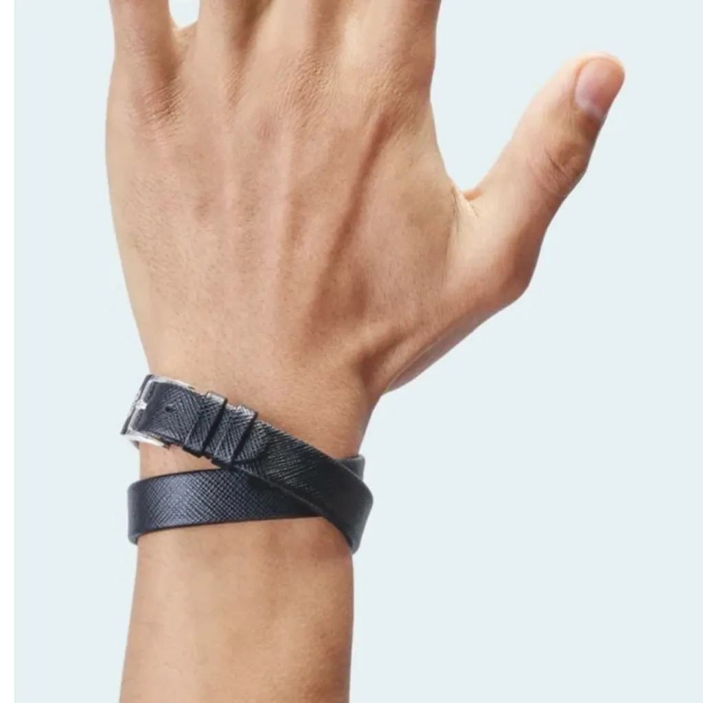 Prada  Black Leather Bracelet - Image 3