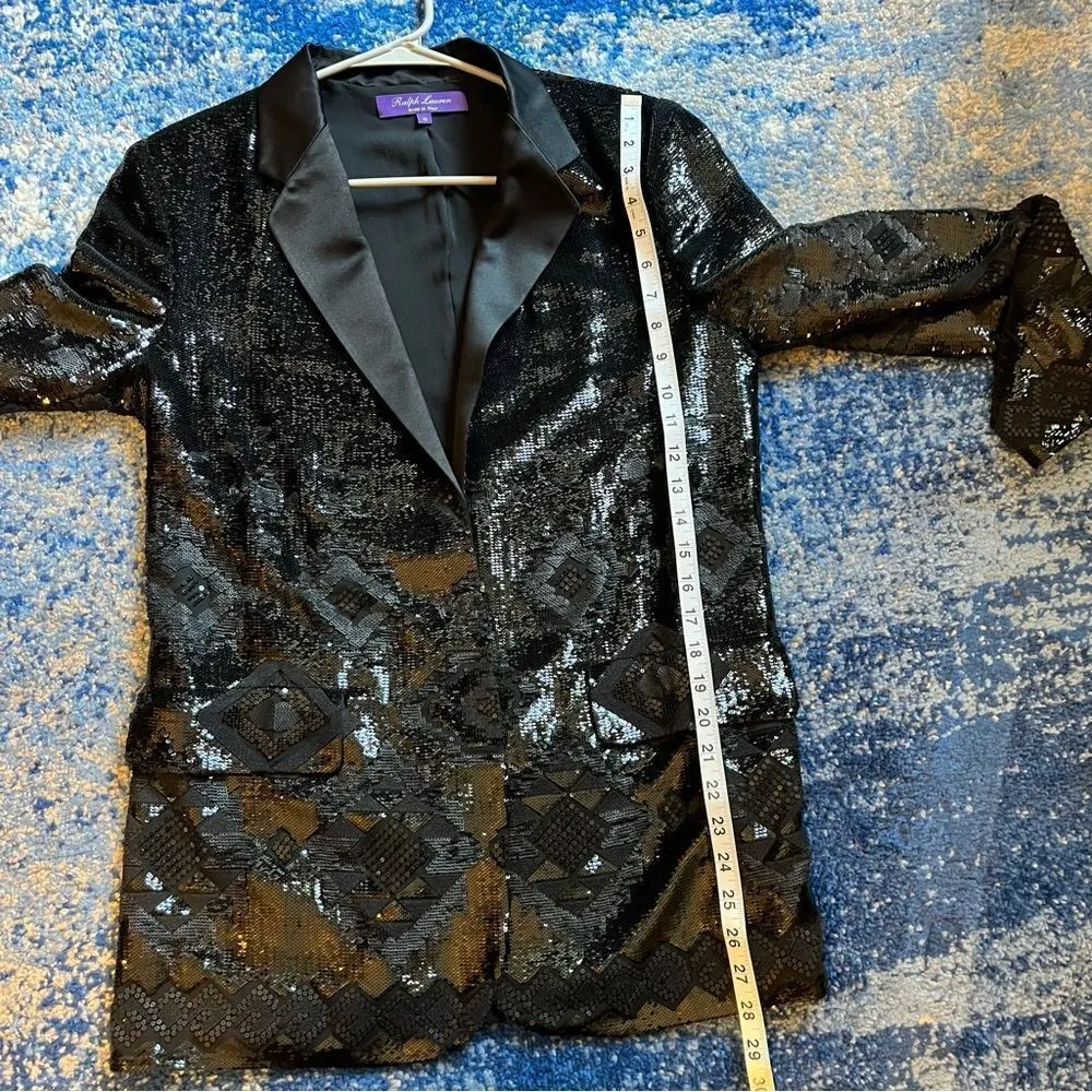 Ralph Lauren Collection Geometric Sequin Blazer - Image 11