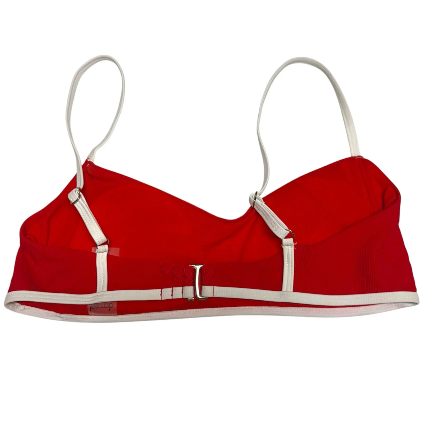 Damsel Womens Bikini Top Sz XL Mini Cayenne Rib Red White NEW‎ Swim - Image 4