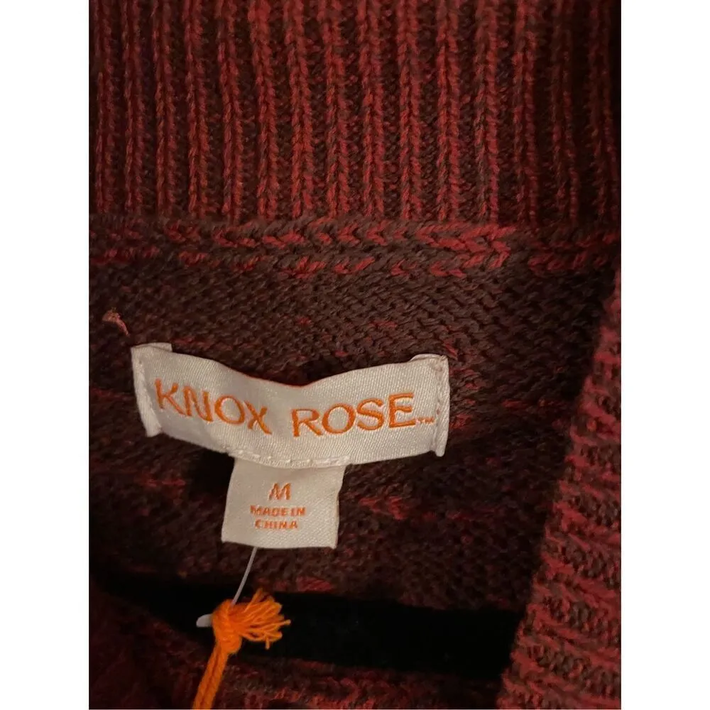 Knox rose nwt pointelle mock neck burgundy sweater m - Image 6