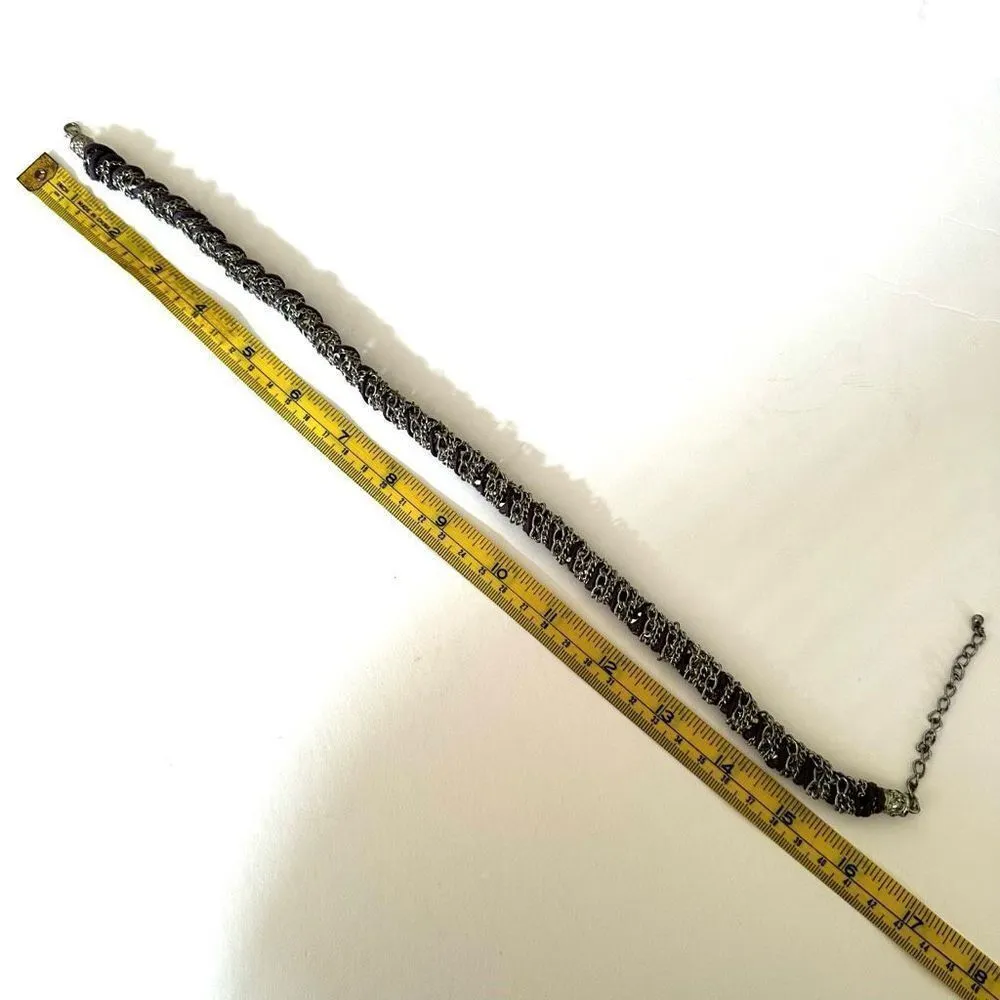 Purple and silver tone twisted necklace - Image 7