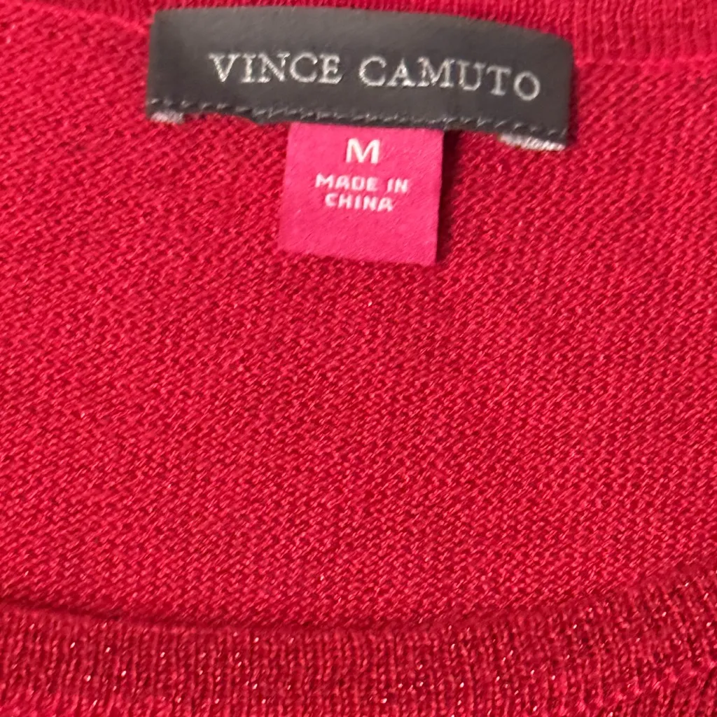 ❤️ Vince Camuto Red Bell Sleeve Crew Neck Sweater – Size Medium - Image 5
