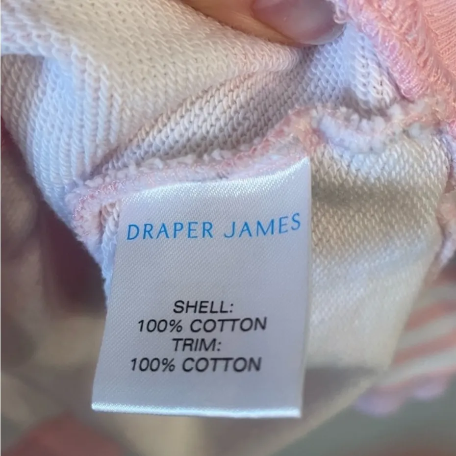 Draper James Women’s Kelsea Sweatshirt in Pink White Awning Stripe Size Large - Image 7