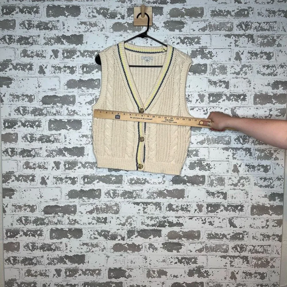 American Eagle | women knitted cream button down sweater vest - Image 5