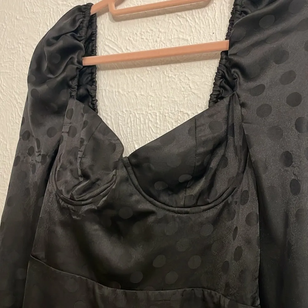 Lovers + Friends Black Corset Style Polka
Dot Dress - Image 4