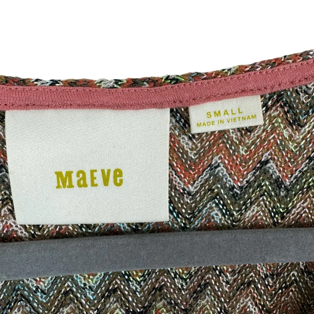 Maeve Multicolor Westwater Loose Knit Sleeveless V-Neck Stretchy Short Dress XS - Image 5