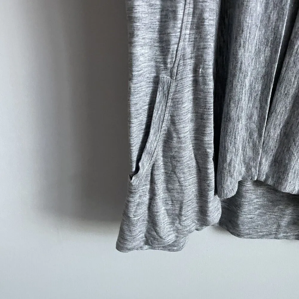 Athleta Size XXS Gray Pranayama Wrap Sweater Top Open Thumbholes Cardigan - Image 3