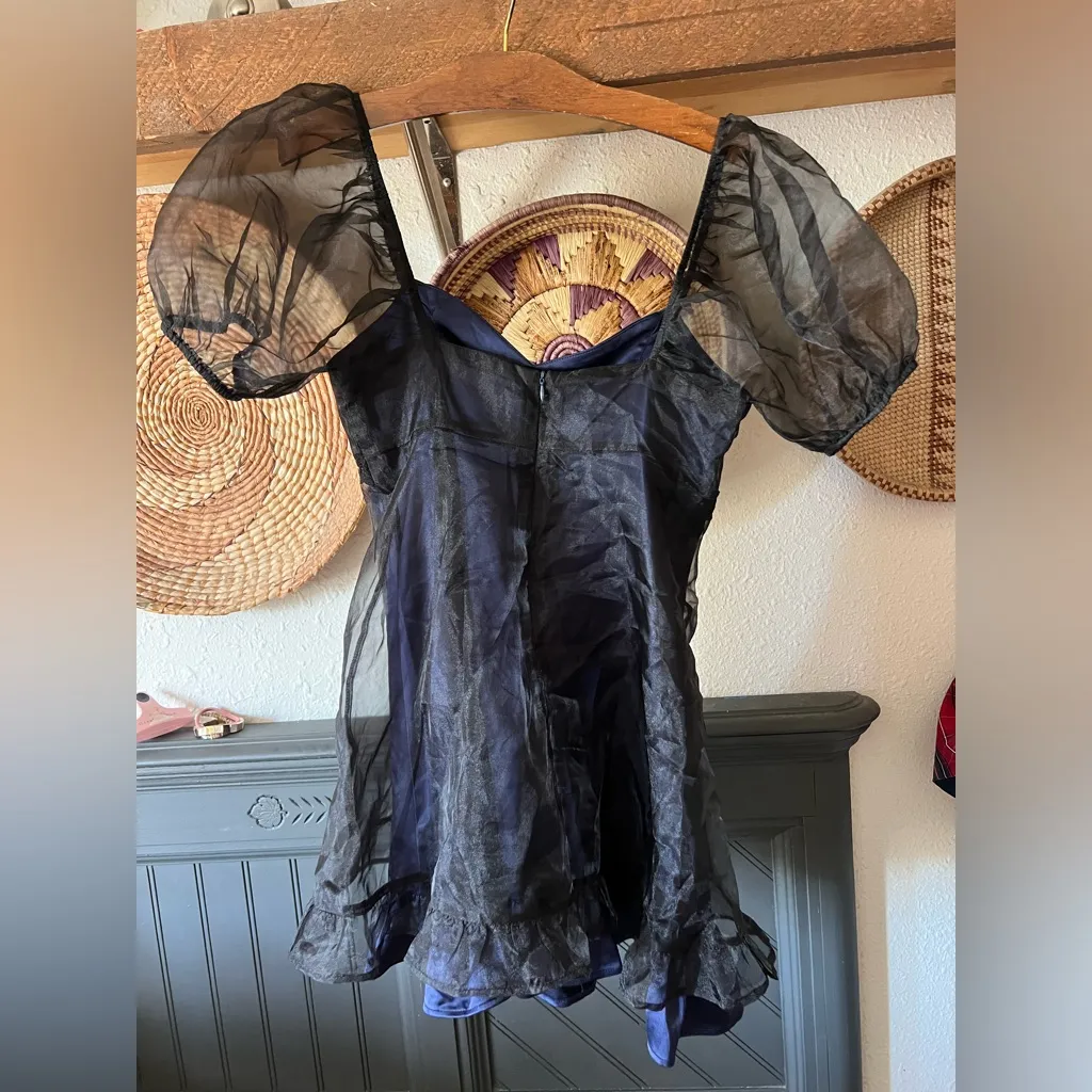 DARK GARDENS BABYDOLL DRESS, DELIA*S DOLLS KILL, gothic babydoll black, small Blue - Image 6