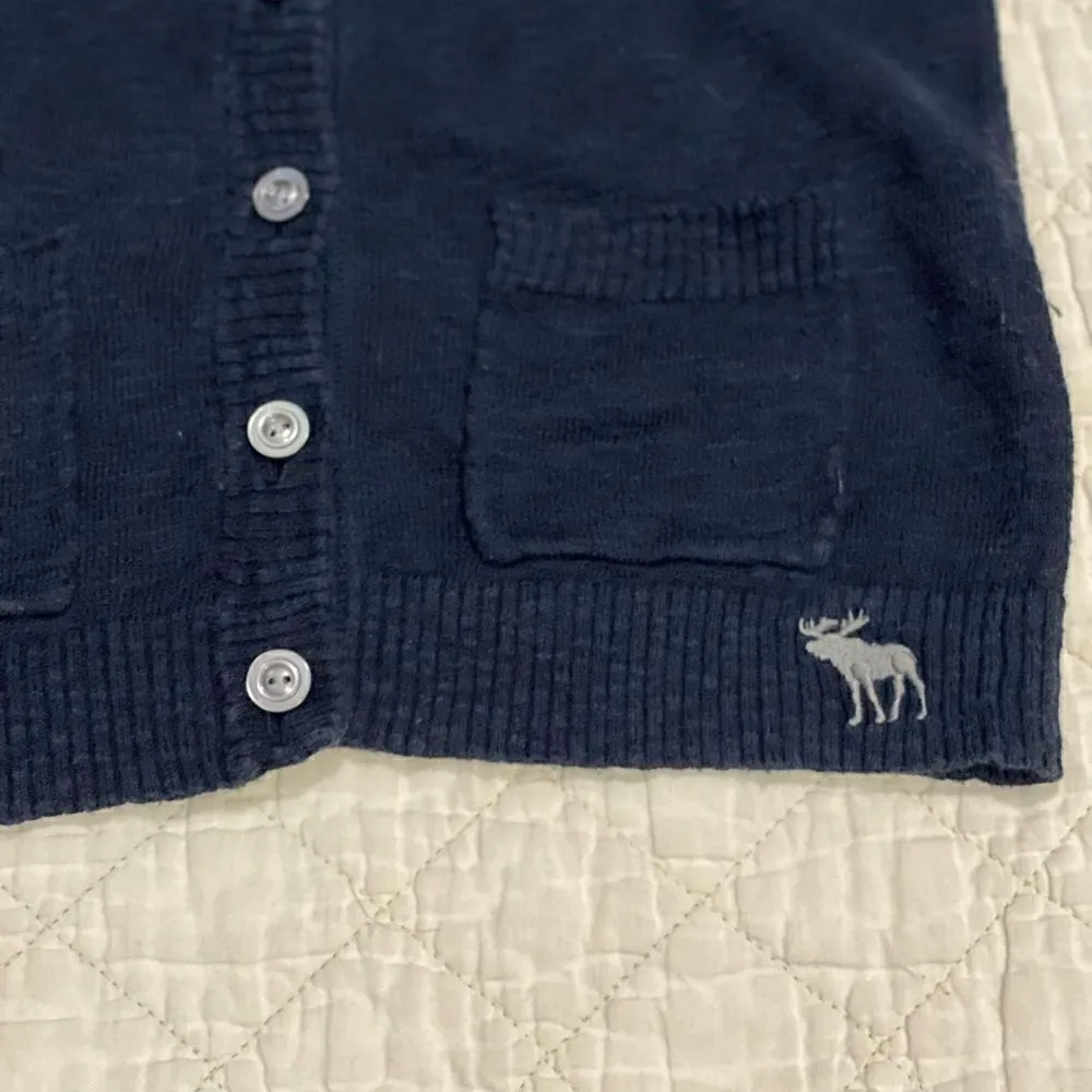 Abercrombie and Fitch Navy Blue Long Sleeve Sweater Size Small - Image 5