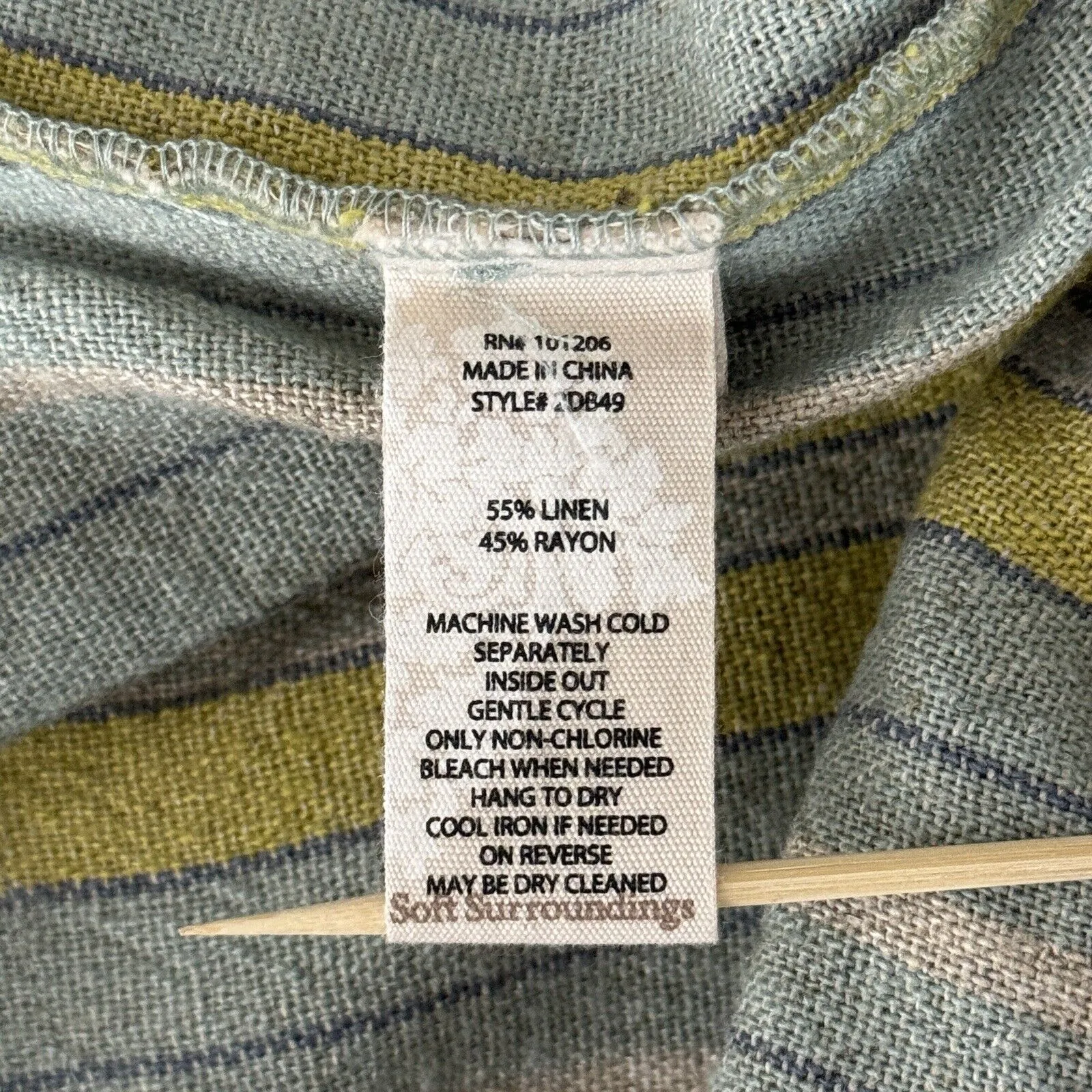 Soft Surroundings Pants Womens 8 Caldera Striped Linen Blend Cropped Capri Boho - Image 7