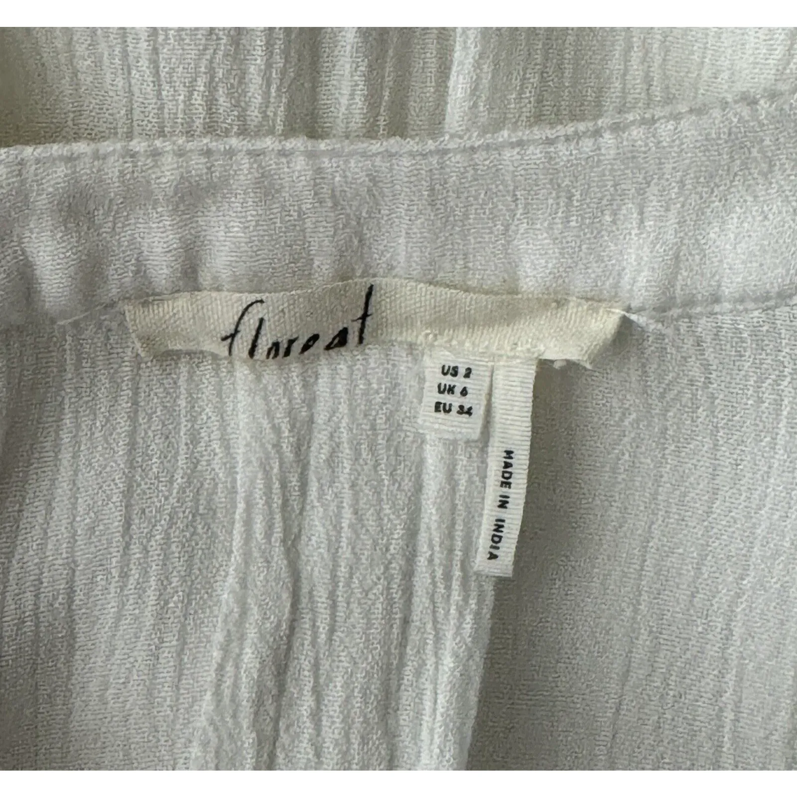 Anthropologie Floreat Shirt Womens 2 White Flowy Balloon Sleeve Feminine Peasant - Image 6